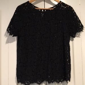 Rafaella Black Lace Top Size L